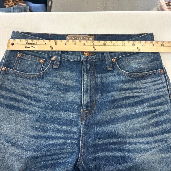 Point Sur Denim High-Rise Straight-Leg Jeans Womens 27 Blue 100% Cotton Made In - Picture 8 of 12